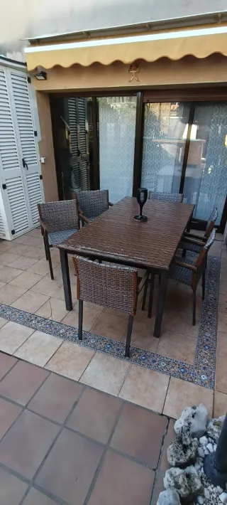 Mesa extensible terraza + 6 sillas