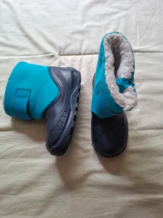 Botas de Nieve Niños Azul y Negro