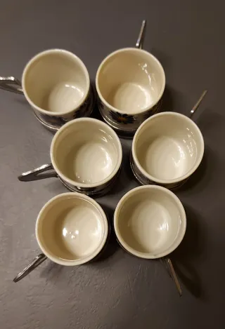 Set 6 Tazzine Caffè Vintage Fiori Blu