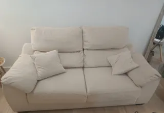 Sofá 3 plazas tela lavable Aquaclean beige