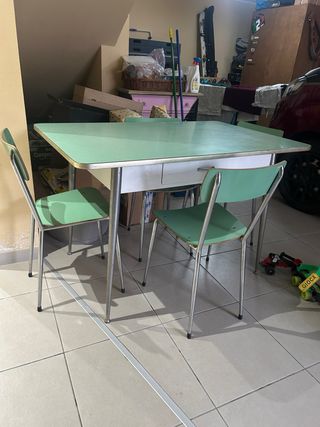 Set tavolo e sedie vintage formica verde