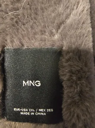 Cazadora polipiel negra Mango Talla XXL