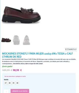 Mocasines Stonefly piel 100%