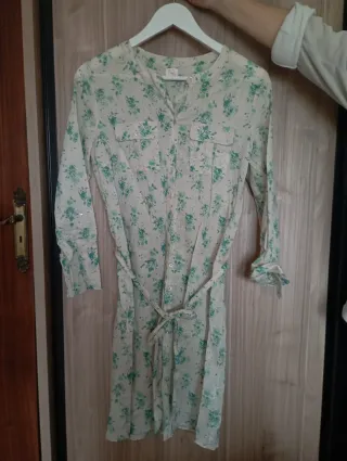 Camisero beige semitransparente estampado