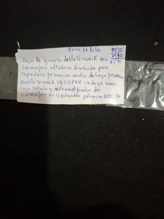 Caja Doble Subwoofer Visonik 1000W