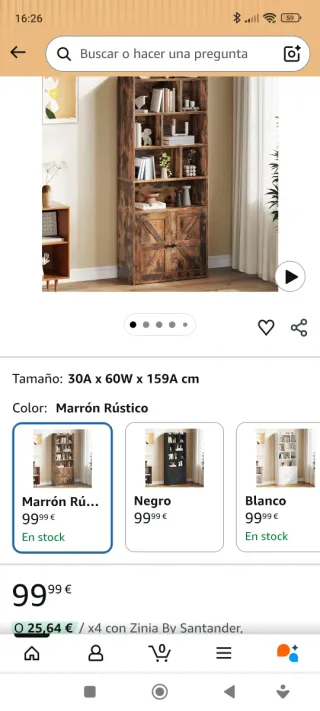 Estantería Colonial Marrón con 2 Puertas