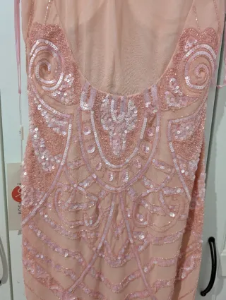 Vestido fiesta rosa palo T38