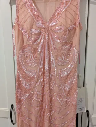 Vestido fiesta rosa palo T38