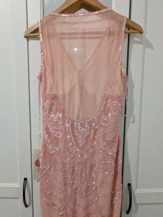 Vestido fiesta rosa palo T38