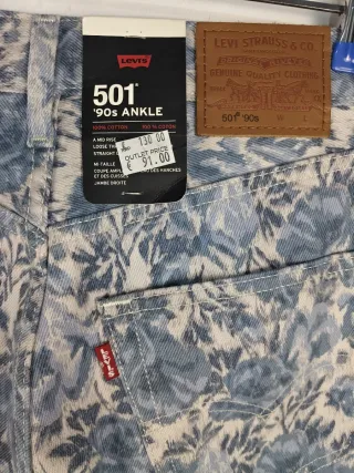 Levi’s 501 90s floral W36 L29 algodón