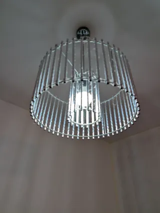 Lámpara de techo salón cristal y metal tengo dos u