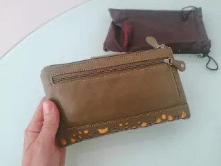 Salvador Bachiller Cartera Cuero Marrón Naranja