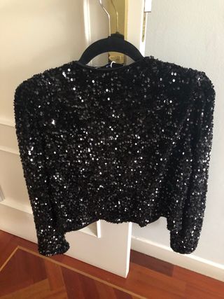 Chaqueta fiesta lentejuelas negra