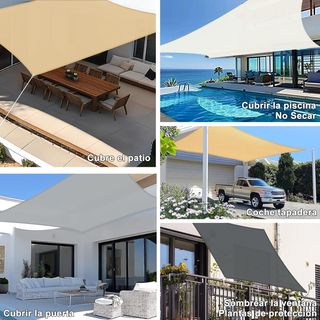 SUNNY GUARD Toldo Vela de Sombra Impermeable 3x3x4