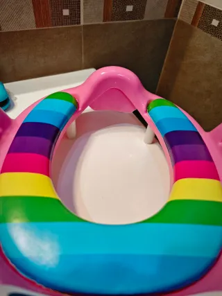 Adaptador de baño infantil rana rosa