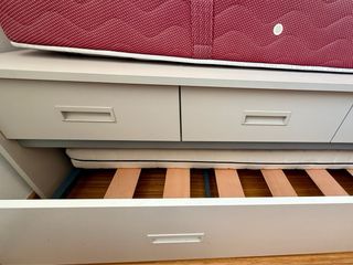 Cama nido con cajones taupe, como nuevo