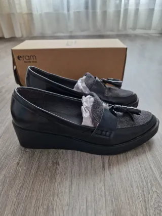 Zapatos Mujer Talla 37 Negro/Gris