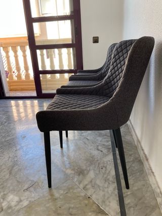 6 Sillas comedor tapizadas grises