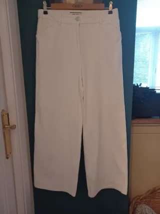 Pantalón pana grueso mujer blanco