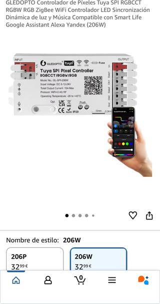 Controlador LED GLEDOPTO Tuya SPI RGB