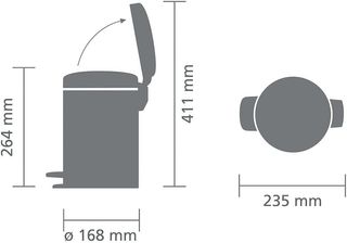 Brabantia Cubo de basura con pedal, Blanco, 3 l