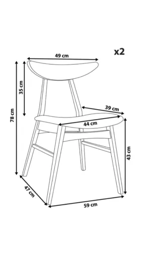 Juego de 2 sillas de comedor