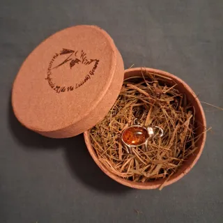 Pendente Elefante Argento e Ambra