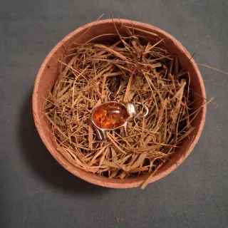 Pendente Elefante Argento e Ambra