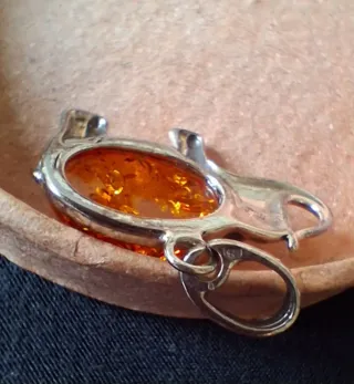 Pendente Elefante Argento e Ambra