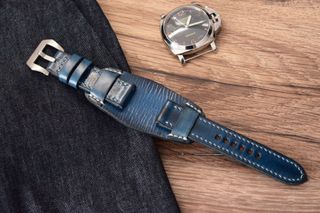 Correa de reloj cuero estilo militar Bund 20-26mm