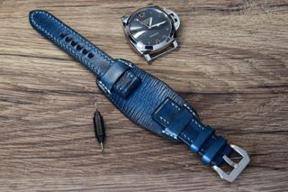 Correa de reloj cuero estilo militar Bund 20-26mm