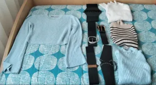 Lote 4 jerséis y 5 cinturones