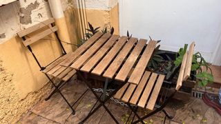 Mesa y Sillas Exterior IKEA Madera y Metal