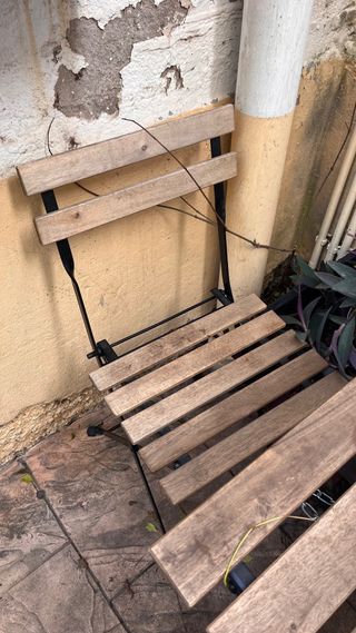 Mesa y Sillas Exterior IKEA Madera y Metal