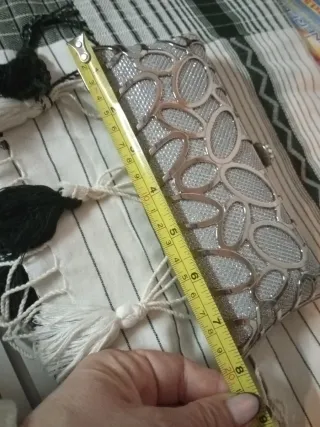 Bolso Joya Clutch Rígido Plateado