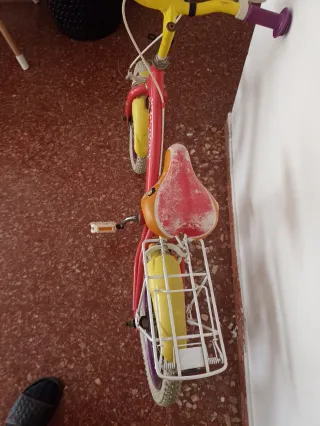 Bicicleta infantil 16 rosa y amarilla
