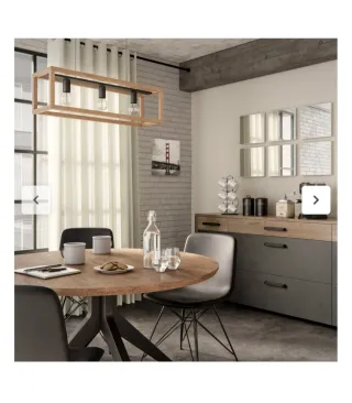 Lámpara Colgante Madera 3 Focos E27 Elgort INSPIRE