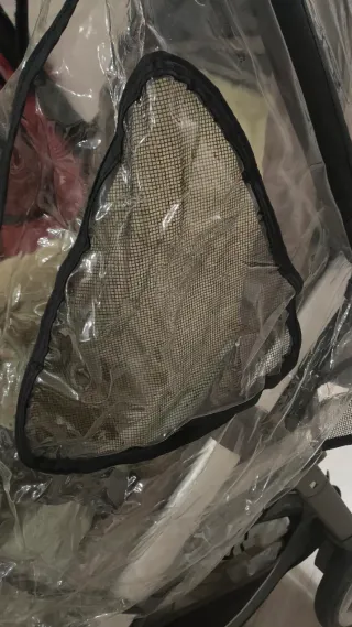 Plástico lluvia silla paseo doble. Jane