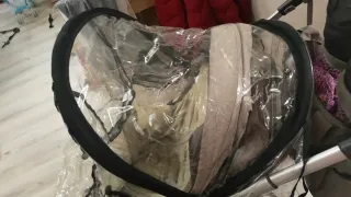 Plástico lluvia silla paseo doble. Jane