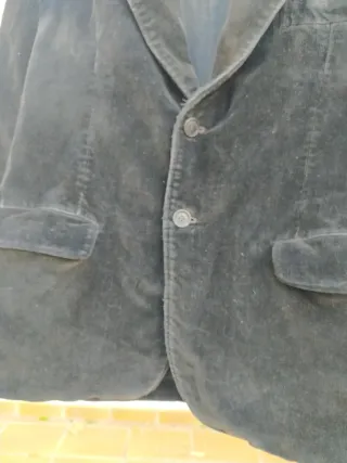 Chaqueta pana vintage pana negra 45cm de hombros