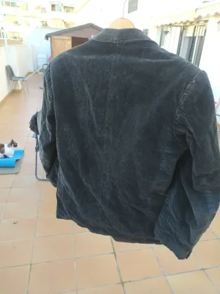 Chaqueta pana vintage pana negra 45cm de hombros