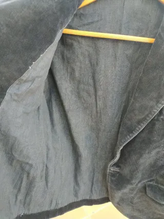 Chaqueta pana vintage pana negra 45cm de hombros