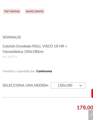 Colchón 1,50 x 1,90 Viscoélastico