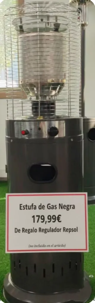 Estufa de Gas Negra 179,99€