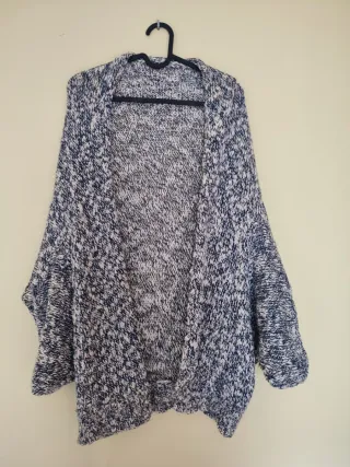 Chaleco de punto.Talla M azul y blanco