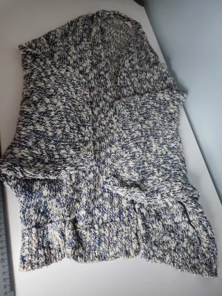 Chaleco de punto.Talla M azul y blanco