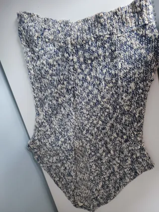 Chaleco de punto.Talla M azul y blanco