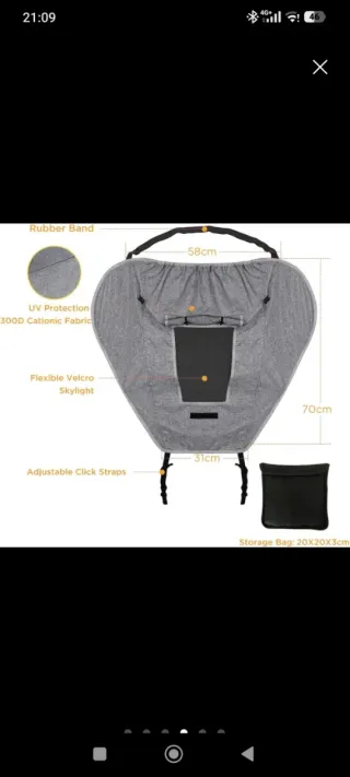 Parasol de tela gris