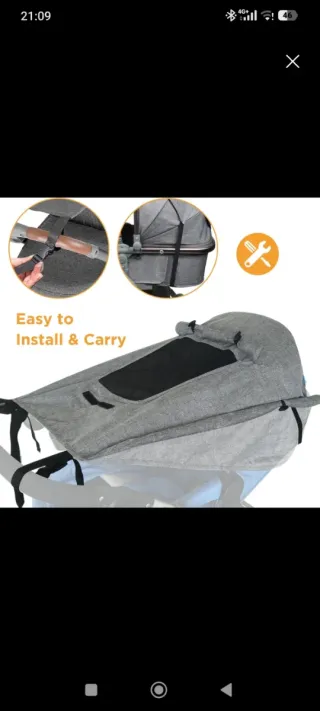 Parasol de tela gris