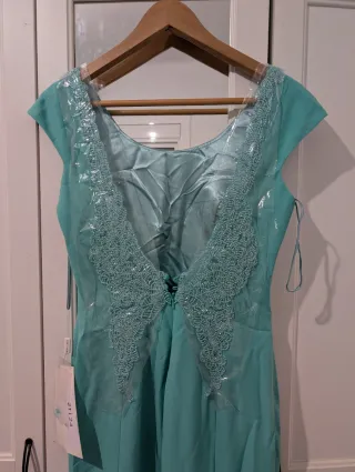 Vestido fiesta turquesa T38